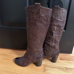 Frye Dark Brown Heeled Boots